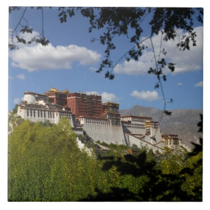 Kina, Tibet, Lhasa, Potalapalatset Kakelplatta