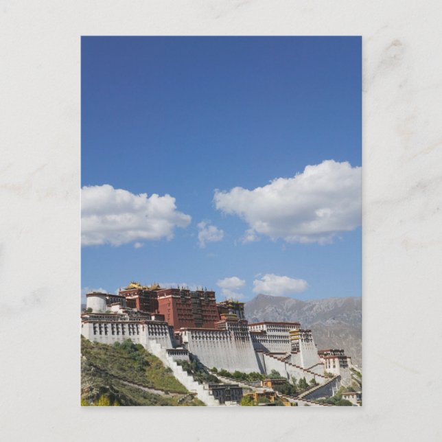 Kina, Tibet, Lhasa, Potalapalatset Vykort (Framsida)