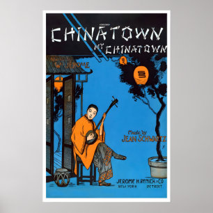 Kina Town Asien Världen Resa Vintage Resa Affisch