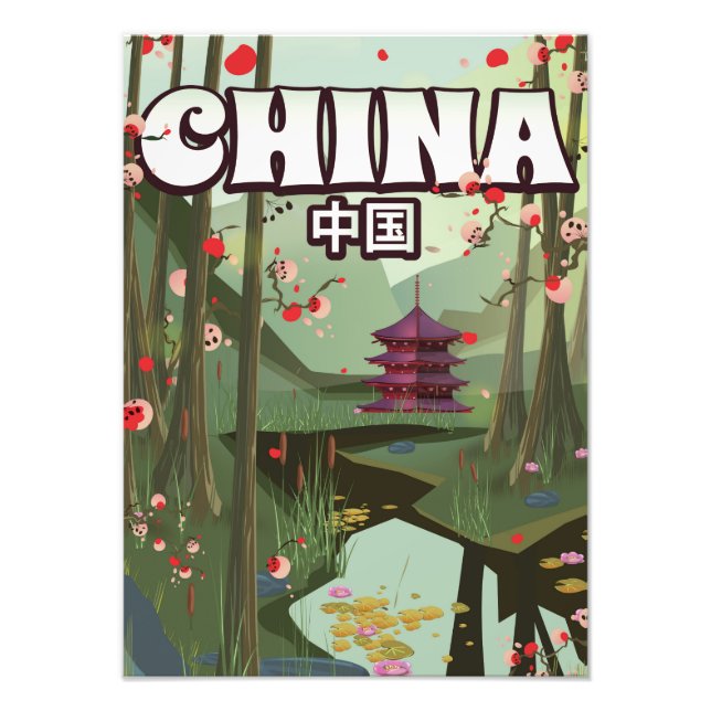 Kina Vatten Trädgårdar serieposter Fototryck (Framsidan)