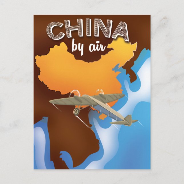 Kina Vintage Resa affisch konst Vykort (Framsida)