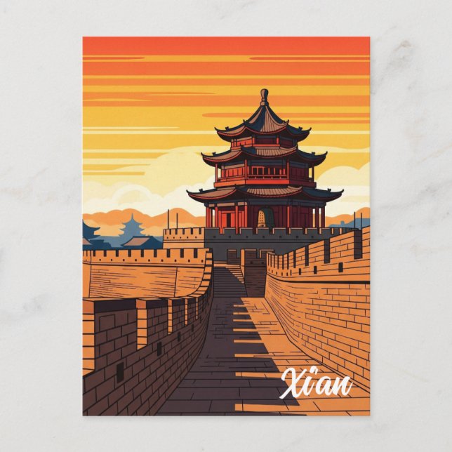 Kina Xi'an Resa Vykort (Framsida)
