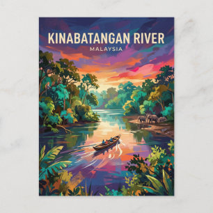 Kinabatanganfloden Malaysia Vykort