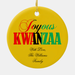 Kinara Candle Färger Joyous Kwanzaa Julgransprydnad Keramik