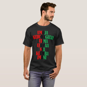 Kinara Färg Text Sju principer för Kwanzaa T Shirt