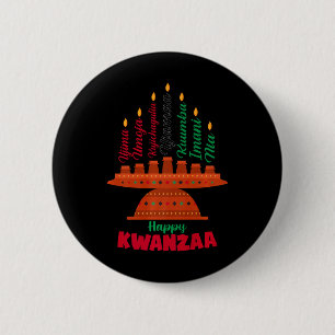 Kinara Seven Candles Principles of Kwanzaa Lycklig Knapp