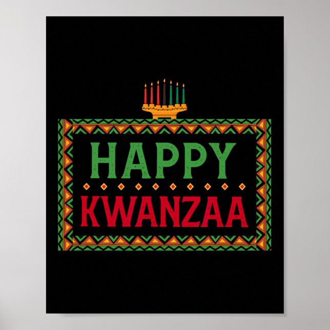 Kinara Seven Candles Principles of Kwanzaa Lycklig Poster (Framsidan)