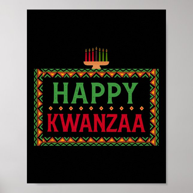 Kinara Seven Candles Principles of Kwanzaa Lycklig Poster (Framsidan)