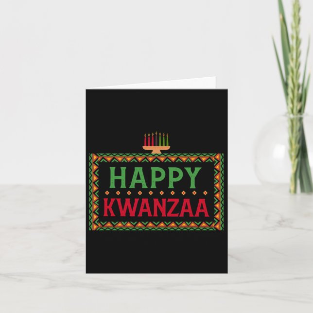 Kinara Sju Ljus Principer För Kwanzaa Glad K Kort (Framsida)