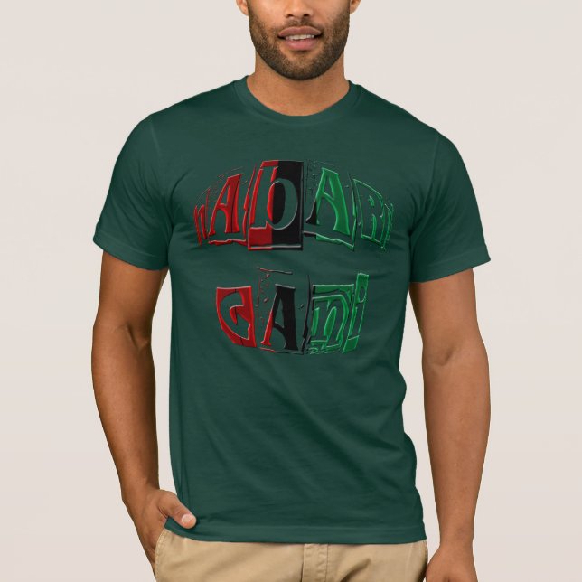 Kinara Stripe Färg Text Habari Gani Kwanzaa T Shirt (Framsida)
