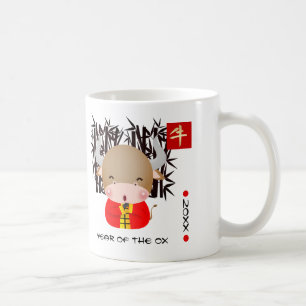 Kinas år för Ox Anpassningsbar År och Namn Gif Kaffemugg