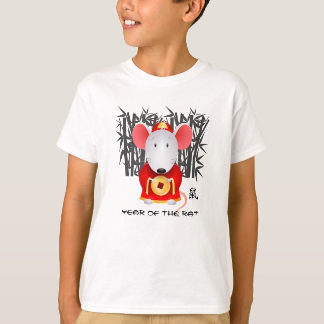 Kinas år Råtta | Cute Little Mouse T Shirt (Framsida)