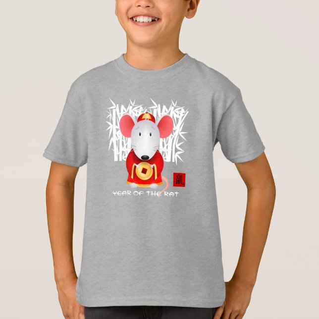 Kinas år Råtta | Cute Little Mouse T Shirt (Framsida)