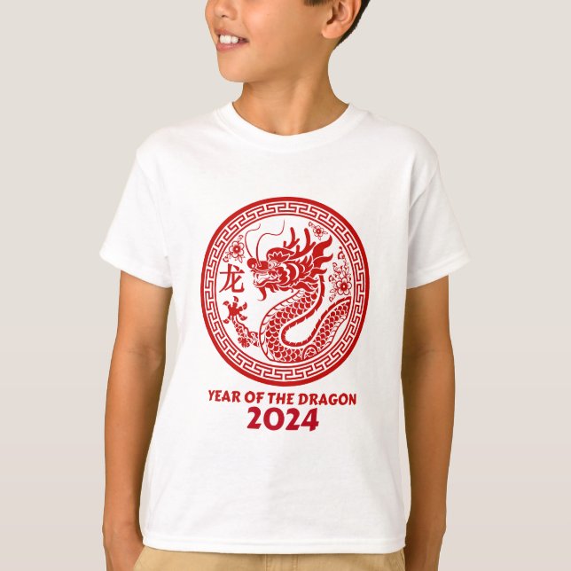 Kinas drakonår 2024 Nytt år 2024 T Shirt (Framsida)