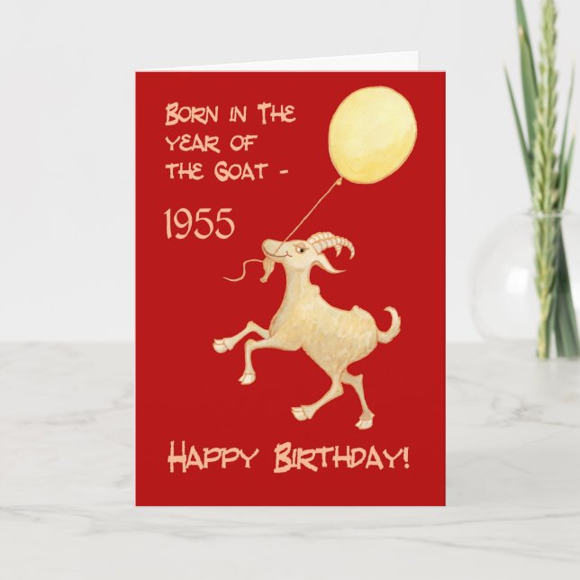 Kinas födelsedag på Goat Born 1955 Helgkort (Framsida)