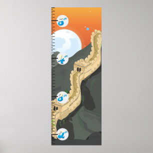 Kinas mur Tillväxtdiagram Poster