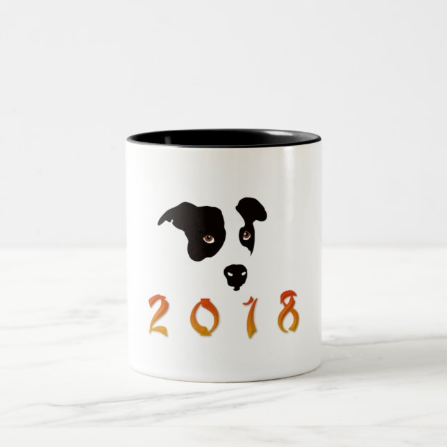 Kinas nya år 2018 Två-Tonad mugg (Center)