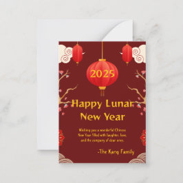 Kinas nya år 2025 anteckningskort