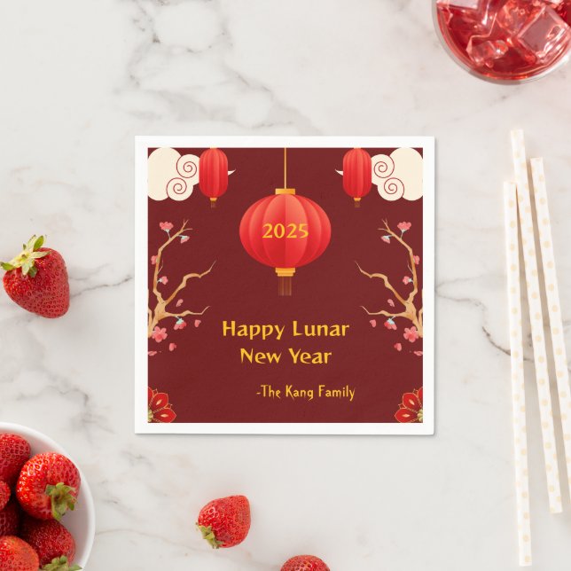 Kinas nya år 2025 pappersservett (Insitu)