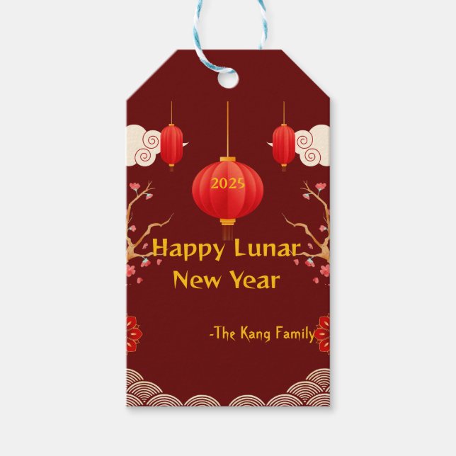 Kinas nya år 2025 presentetikett (Framsidan)