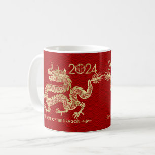 Kinas nya år av draken 2024 kaffemugg