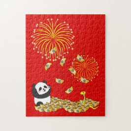 Kinas nya år av ormen 2025-panda pussel