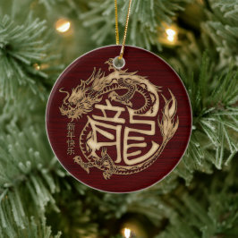 Kinas nya år av trädragon 2024 julgransprydnad keramik