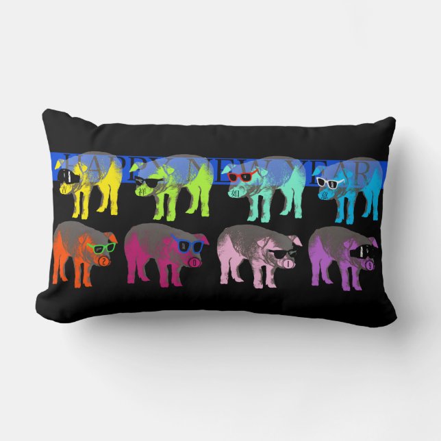 Kinas nya år i gris 2019 års pop Lumbar-kudde Lumbarkudde (Framsida)