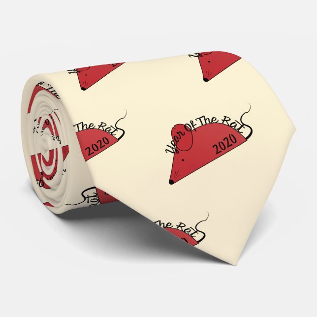 Kinas nyår 2020 Råtta Slips (Rullad)