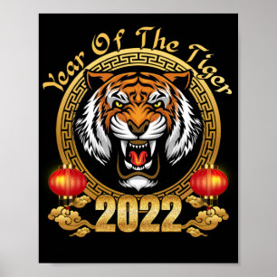 Kinas nyår 2022 i lycklig poster