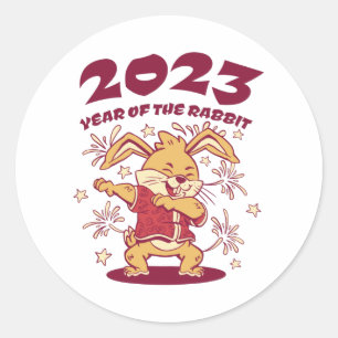 Kinas nyår 2023 - Kaninens år Runt Klistermärke