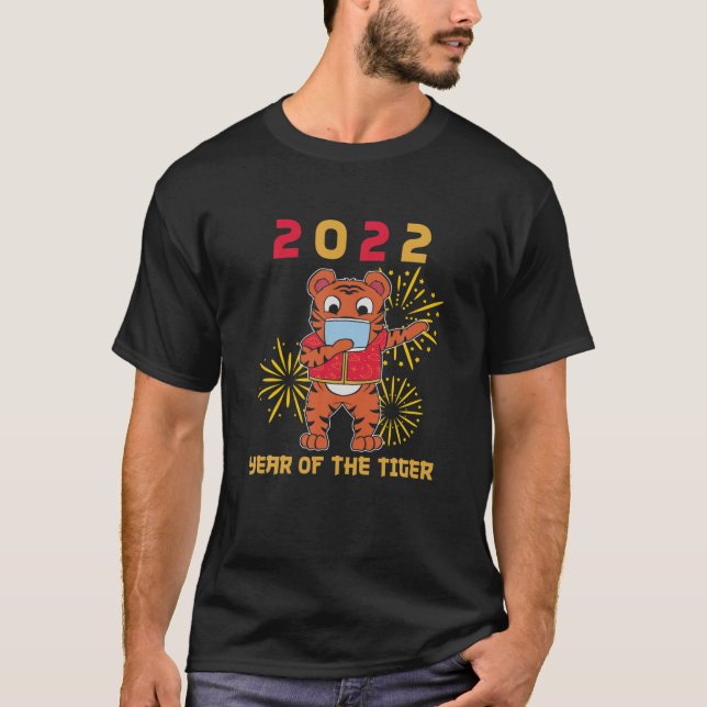 Kinas nyår av tigern 2022 Cute Tiger Cart T Shirt (Framsida)