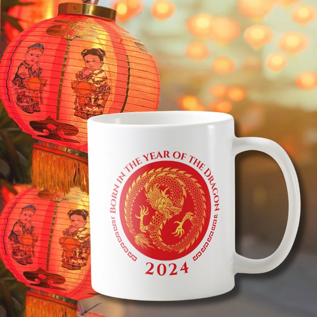 Kinas nyår Born i år Kaffemugg (Skapare uppladdad)