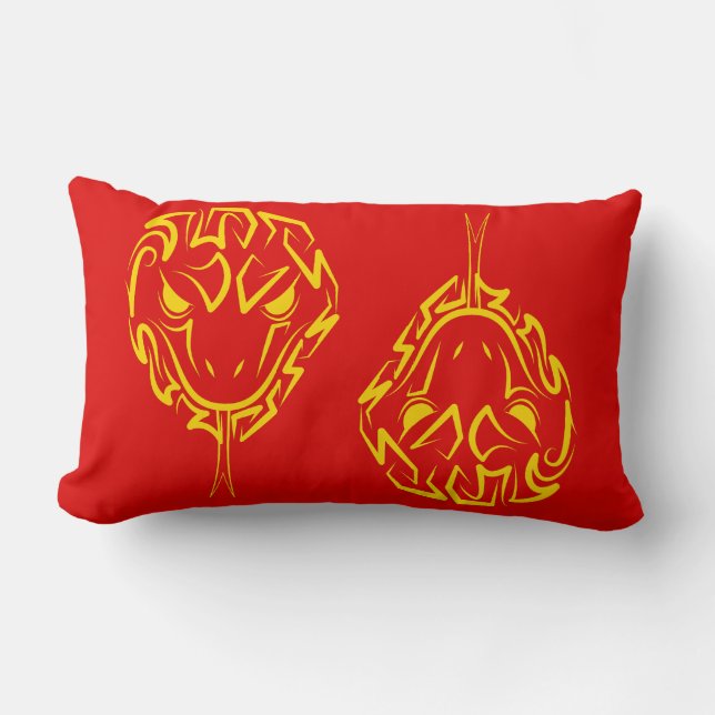 Kinas nyår för ormen 2025 4723 Wood Lumbarkudde (Framsida)