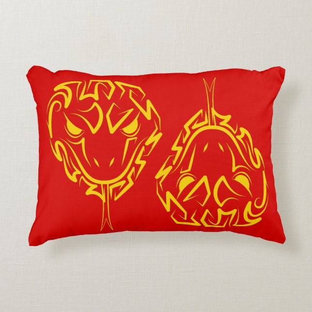 Kinas nyår för ormen 2025 4723 Wood Prydnadskudde (Framsidan)