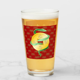 Kinas nyår för ormen 2025 Guld Glaskopp