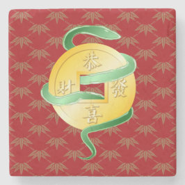 Kinas nyår för ormen 2025 Guld Stenunderlägg