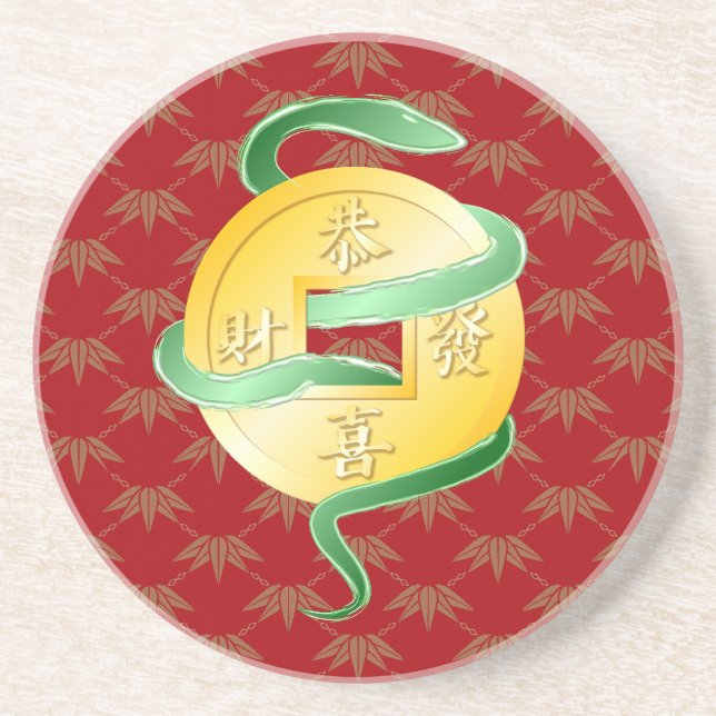 Kinas nyår för ormen 2025 Guld Underlägg (Framsidan)