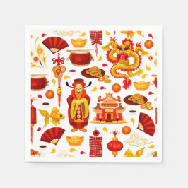 Kinas nyår lycklig pappersservett