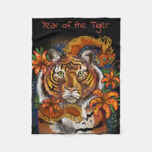 Kinas tigerår fleecefilt