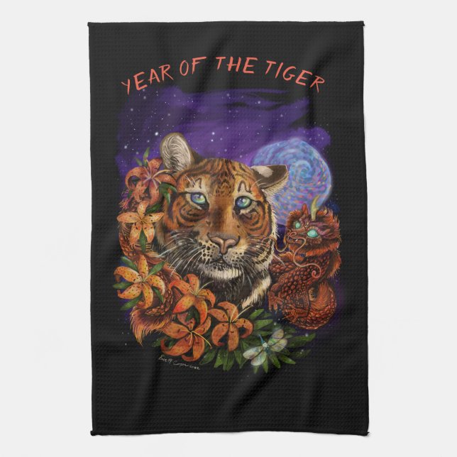 Kinas tigerår kökshandduk (Vertikal)