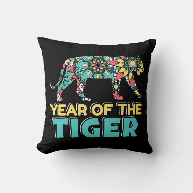 Kinas tigerår - Mandala Kudde (Framsida)