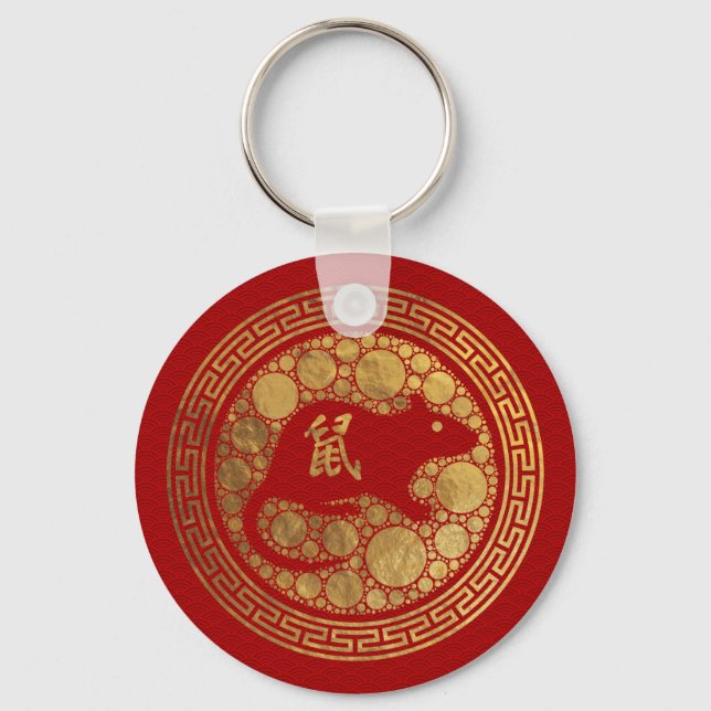 Kinas zodiakår Råtta 2020 Nyckelring (Framsida)