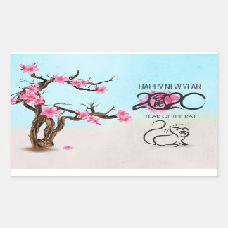 Kinas zodiakår Råtta 2020 Rektangulärt Klistermärke
