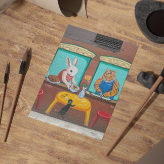 Kinatown NYC-vykort - Djurväggsmålning Vykort