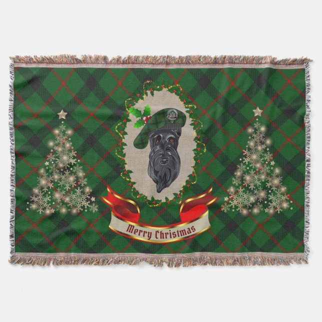 Kincaid Scottie Hund jul Throw Blanket Filt (Framsidan)