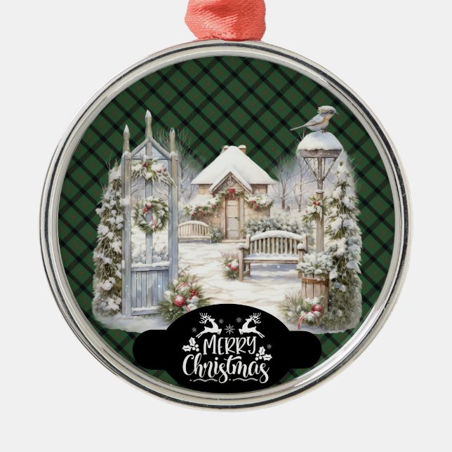 Kincaid Scottish Clan Tartan Christmas Julgransprydnad Metall (Framsidan)