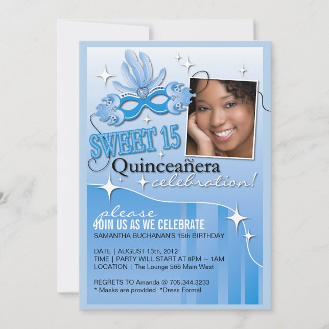 KINCEANERA MASQUERADE INVIKELSE INBJUDNINGAR (Framsida)