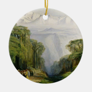 Kinchinjunga från Darjeeling, 1879 (olja på Julgransprydnad Keramik