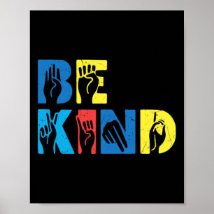 Kind Asl Kärlek teckenspråk Hand Autism Awareness Poster